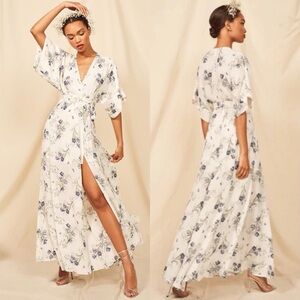 Reformation Winslow Maxi Wrap Tied Floral Dress